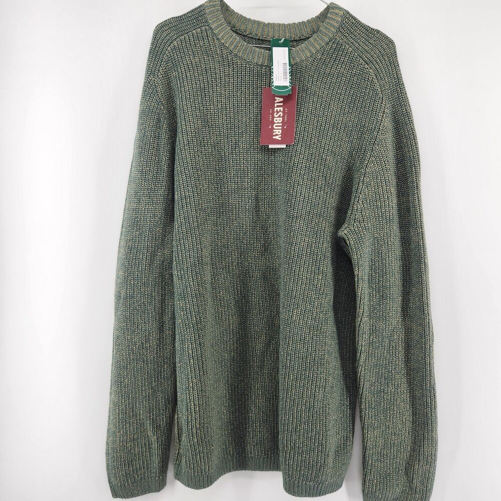 Alesbury Men's Green Large Shaker Stitch Crewneck Sweater NWT